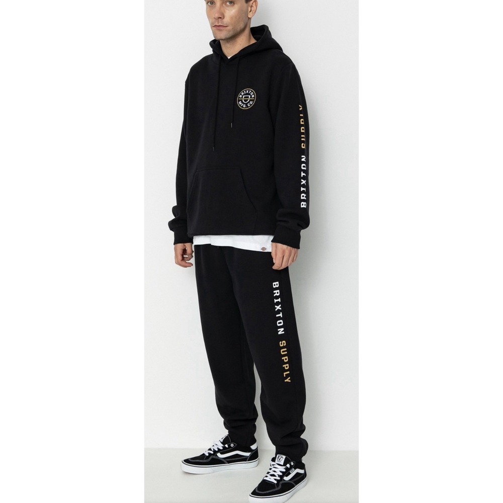 Brixton Crest Line‎ Fleece Sweatpants in black Large